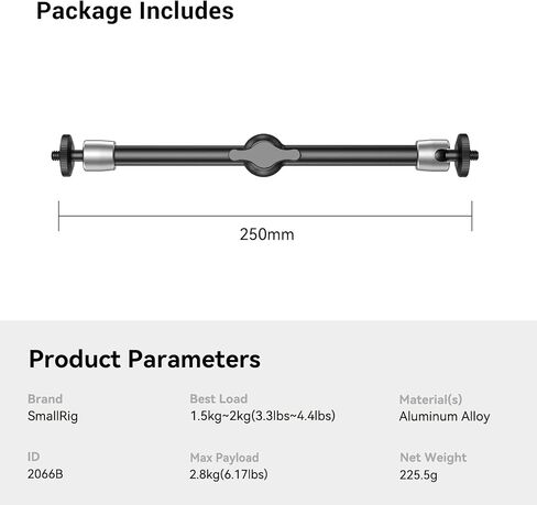 Smallrig 9.8 بوصة السحرية الذراع 2 عبوة ، وذراع الذراع التعبير القابل للتعديل مع 2/4 "برغي الخيط ، لتجهيز الكاميرا/مصباح LED ، 5317 in Kuwait