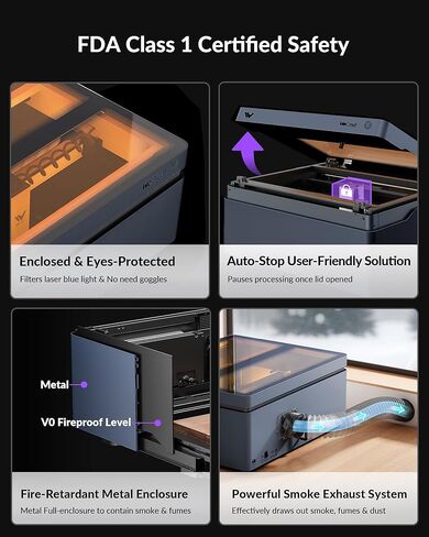 WECREAT Laser Engraver with Air Assist, 20W(20,000mW) Desktop Diode Laser Engraver and Cutter with Auto-Lifting Enclosure for Wood Acrylic Metal Leather DIY in Kuwait