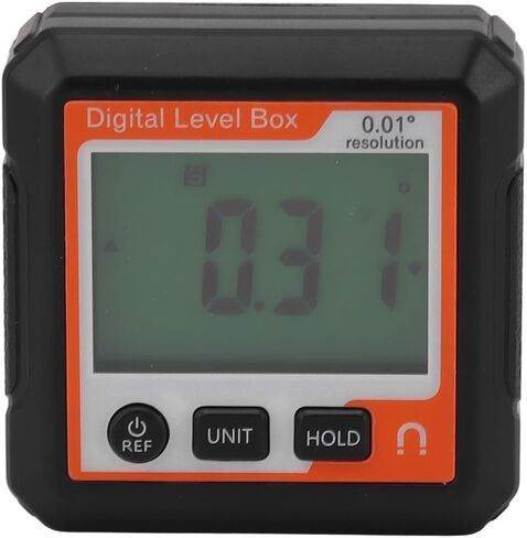 Digital Level Box with Magnetic Attachment Function, Data Lock, and Angle Slope Conversion Protractor Angle Finder Gauge for Carpentry Building Masonry Bevel (Black White) in Kuwait