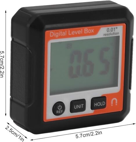 Digital Level Box with Magnetic Attachment Function, Data Lock, and Angle Slope Conversion Protractor Angle Finder Gauge for Carpentry Building Masonry Bevel (Black White) in Kuwait