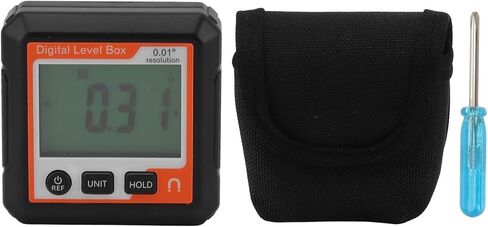 Digital Level Box with Magnetic Attachment Function, Data Lock, and Angle Slope Conversion Protractor Angle Finder Gauge for Carpentry Building Masonry Bevel (Black White) in Kuwait