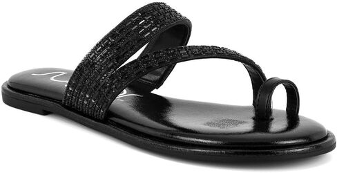 Sugar Women's Strappy Toe Loop Sandals with Cushioned Sole – Open-Toe Slip-On Flip Flops in Vegan Leather in Saudi Arabia