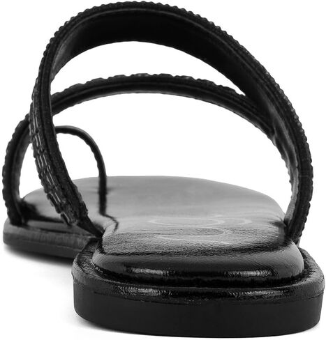 Sugar Women's Strappy Toe Loop Sandals with Cushioned Sole – Open-Toe Slip-On Flip Flops in Vegan Leather in Saudi Arabia