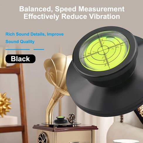 Turntable Weight Record Stabilizer 10.2Oz Turntable Level with Bubble 50Hz Speed Measure Strobe Scale Record Puck LP Weight Aluminum Vinyl Clamp for Record Player Phonograph (Silver) in Saudi Arabia
