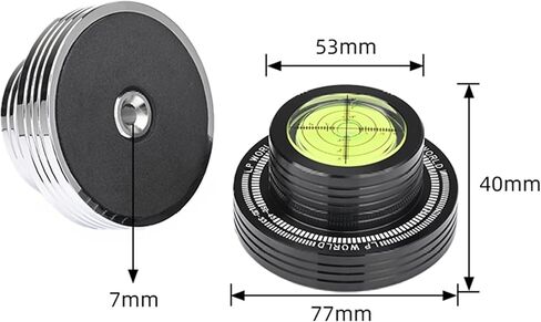Turntable Weight Record Stabilizer 10.2Oz Turntable Level with Bubble 50Hz Speed Measure Strobe Scale Record Puck LP Weight Aluminum Vinyl Clamp for Record Player Phonograph (Silver) in Saudi Arabia