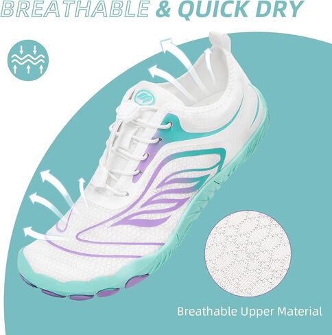 Hike Barefoot Water Swim Shoes for Women Men Footwear, Beach Sports Quick Dry Aqua Wide Toe Box Non-Slip Athletic Shoes for Pool River Hiking Diving Surfing Kayaking Boating Fishing Water Sports Gym in Saudi Arabia