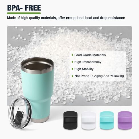 منزلق مغناطيسي لغطاء YETI، متوافق مع أغطية YETI Rambler 8 أونصة، 10 أونصة، 14 أونصة، 16 أونصة، 20 أونصة، 24 أونصة، 30 أونصة (رغوة البحر، أبيض، وردي، برتقالي) 4 عبوات in Saudi Arabia