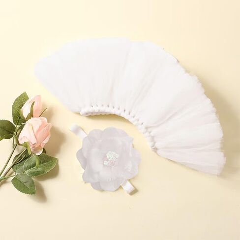 Newborn Tutu Photography Outfits Newborn Photography Outfits Girl Baby Props Infant Tutu Skirt Girl Photo Shoot Set (White) in Saudi Arabia