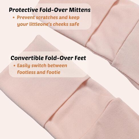 Baby Pajamas for Boys & Girls 0-24 Months, Viscose from Bamboo, Opaque Convertible Sleeper, Snug Fit, YKK 2-Way Zipper in Saudi Arabia