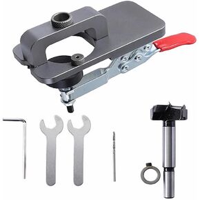 35mm Concealed Hinge Boring Jig Kit Woodworking Hole Drilling Guide Locator with Fixture Aluminum Alloy Hole Opener Tools Puncher Template for Door Cabinets