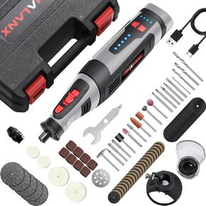 Rotary Tool - 8V Cordless Rotary Tool w 2 Shield Attachments & Suitcase, 3.0Ah Battery Keyless Chuck 5-Speed Power Rotary Tools, 106 Rotary Tool Kit Accessories for Wood Grinding Cutting DIY Crafting