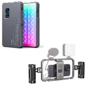 Bundle: P96L RGB Video Light by SmallRig 3489B+ SmallRig Universal Phone Cage 4121