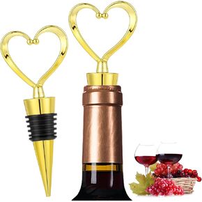 Heart Wine Stopper Decorative Beverage Bottle Sealers Cover Wine Outlet Cap Reusable Rubber Plug Cork Sealing Saver for Wine Champagne Beer Collection Silver 2 pack