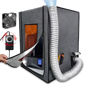 Resin 3D Printer Enclosure with Ventilation, 12V Fan Vent Pipe with Speed Controller, Fire Resistant Fabric,UV Light Shelter, Ventilate Resin Smell, Keep Warm, for Common LCD 3D Printers