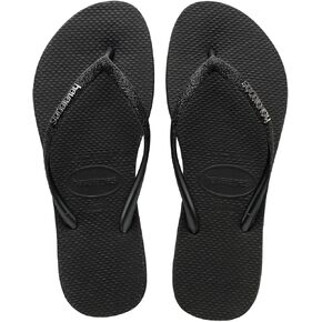 Havaianas Women Slim Sparkle me Flip Flops - Spring and Summer Pool Sandals for Women - Black, 6W
