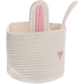 Rope Rabbit Basket Key Basket Home Decoration Baby Diapers Tiny Basket Bunnies Rabbit Baby Laundry Basket Kids Room Decor Hamper Cotton Rope Child Manual White Towel Rack
