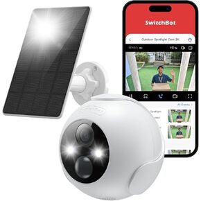 SwitchBot Wireless Security Camera Kit, 2K Outdoor Camera with Solar Panel, Uninterrupted Surveillance for Home Security, Color Night Vision, AI Human/Pet Motion Detection, Works with Alexa, WiFi 2.4G