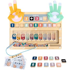 TOP BRIGHT Finger Math Addition & Subtraction Toys for Kids, Interactive Magnetic Beads Sorting Matching Learning Game for Ages 3 4 5+ Year, Educational Toys Gift for Preschoolers