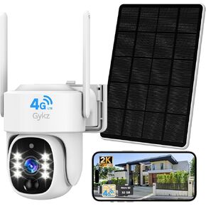 4G LTE Cellular Solar Security Camera No WiFi Needed, Wireless Cellular Security Camera Outdoor with Built-in SIM Card&32G SD Card, 360° Live View, 2K Color Night Vision, Motion Alert, Remote Access