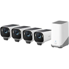 eufy Security eufyCam S3 Pro 4-Cam Kit Bundle, Solar Camera Outdoor Wireless, MaxColor Night Vision, 4K Security Camera with Solar Panel, Face Recognition AI, Expandable Local Storage