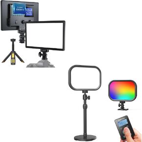 RAELNO PLV-S116 Led Video Light and RGB-S116 Streaming Key Light with Remote for Live Streaming Video Calls Photography