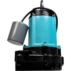 Little Giant 10ECH-CIA-SFS 115-Volt, 1/2 HP, 3600 GPH Automatic Submersible Cast Iron High Head Effluent Pump with Integral Snap-Action Float Switch and 20-Ft. Cord, Blue, 511623