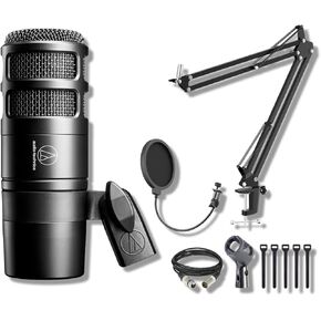 Rode PodMic USB Dynamic Broadcast Microphone with StreamEye BOOMARM1 Microphone Boom Arm and 10' XLR Cable