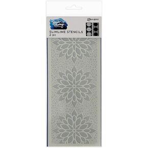 Simon Hurley Stencil FLO, Mosaic Florals Slimline, 2/Pkg