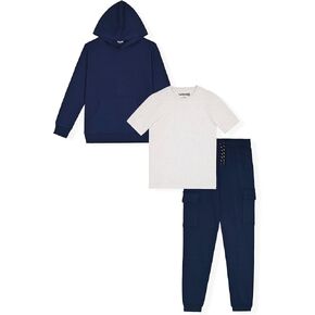 Boys Jogger Set 3-Piece Kids Clothing Outfit with Hoodie, Sweatpants & T-Shirt in Kuwait