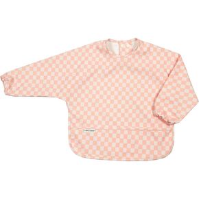 Loulou Lollipop Long Sleeve Bib Apron, Pink Checkerboard, One Size Fits All, Unisex-Kids