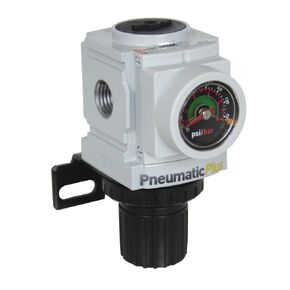 PneumaticPlus PPR2-N02BG Miniature Air Pressure Regulator 1/4" NPT - Embedded Gauge, Bracket
