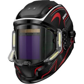 ANDELI Welding Helmet - Panoramic 180° View 3.94"X3.74", LED Lighting True Color Auto Darkening Welding Helmet with Light, 4 Arc Sensor, 4/5-8/9-13 Type-C Charging