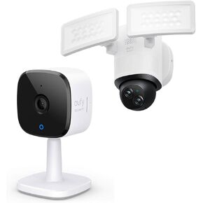 eufy Security Indoor Cam C120, Plug-in Security Camera 3 MP - 2K with Wi-Fi Floodlight Camera E340 Wired, 360° Pan and Tilt