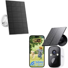 Security Cameras Wireless Outdoor, 5G/2.4GHz Solar Camera Outdoor Wireless, Wireless Camera for Home Security with Color Night Vision, AI Detection, 2 Way Talk, IP66, Cloud/SD, Alexa