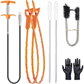 34 inch Drain Snake Hair Drain Clog Remover Tool - Sink Drain Cleaner for Toilet Sewer Shower Kitchen Bathroom Tub Clogged Drains Opener Cleaning Tool, Flexible Grabber Claw Pick Up Tool