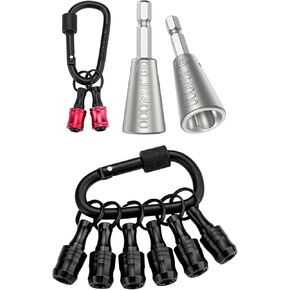 2 pcs Wire Twister Tool for Drill with 8 pcs Bit Holder Keychain - 1/4" Fast Wire Nut Twister Kit for 9-22 AWG 2-7 Way Effortless Cable Wire