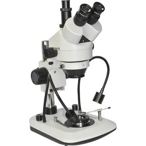 Radical Diamond & Gemstone, Jewellery, Inspection Gemology Stereo Microscope 7x-100x Magnification, Darkfield for Inclusions, Gem Clamp Tweezer, LED Fibre Lights, Camera Port