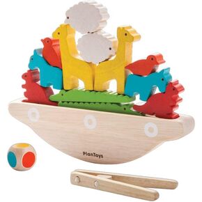 PlanToys Wooden Balancing Boat Toy (5136) | Sustainably Made from Rubberwood, Safe Paints and Dyes