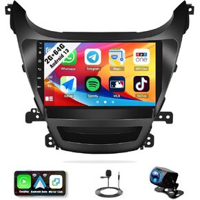 SIXWIN Android 13 4G+64G Car Stereo for Hyundai Elantra 2014-2016 9 Inch Touch Screen with CarPlay Android Auto with Bluetooth Weather Forecast 59UI GPS Navigation WiFi Network Radio 32EQ