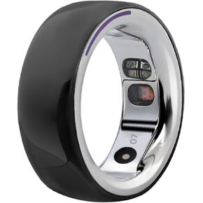 Ceramic Smart Ring to Monitor Fitness, Sleep, Body Temperature and Heart Rate, Fitness Ring with 6-Day Battery Life, Waterproof, Health Tracker, Fit App Compatible for iOS & Android