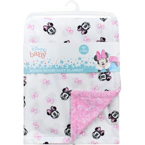 Minnie Mouse Blanket | Minnie Mouse Throw Blanket | Minnie Mouse Baby Blanket Soft Plush Fleece | 30" x 40" | Pink/White | Officially Licensed
