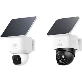 eufy Security SoloCam S340 and E30, Solar Security Cameras Wireless Outdoor, Cameras for Home Security, 360° Pan & Tilt Surveillance, No Blind Spots, 2.4 GHz Wi-Fi, No Monthly Fee