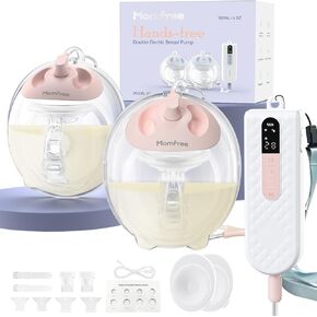 Hands-Free Breast Pump K3, Portable Low Noise Wearable Breastfeeding Pump with Integrated Double Seal Flange, Mini Motor & Smart LED Display, 3 Modes & 9 Levels Hospital-Grade Suction - 24mm