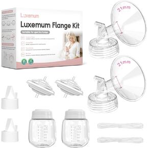 Breast Pump Parts for Spectra S1/S2/9 Plus/Synergy Gold, Not Original Accessories, 24mm Set Replacements Pump Parts Include Spectra Flange/Duckbill Valve/Backflow Protector/Tubing/Bottles