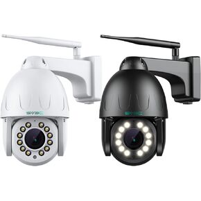 SV3C PTZ WiFi Security Camera Outdoor 15X Optical Zoom Auto Tracking 5MP Floodlight Color Night Vision Wireless IP Cam, 2-Way Audio, Metal Shell, RTSP, FTP, SD Card Record, BlueIris, Onvif Conformant