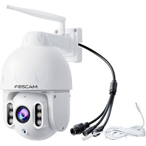 FOSCAM 4K/8MP Security Cameras & 12V DC Poewr Extension Cable 5GHz&2.4GHz WiFi Camera with Auto Tracking, 4X Optical Zoom,AI Human/Vehicle Detection,165FT Color Night Vision,2-Way Audio,360° PT,IP66