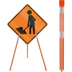 1 Pcs E-55 Economy Tripod Stand 60 Inch Rigid Sign Stand Roll up Sign Stand Construction Sign Holder