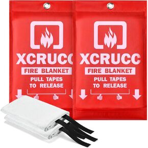 Heavy-Duty Emergency Fire Blanket - 4 Pack - Fire Suppression Blanket for Kitchen, 40" x 40" Fire Blanket for Home, Fiberglass Fire Blanket
