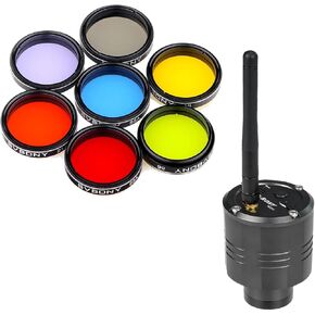 SVBONY SC311 WiFi Telescope Camera Eyepiece, IMX662 Sensor 1080P Planetary Camera Bundle with 7pcs Telescope Filter Set 1.25'' Moon Filter CPL Filter 5 Color Filters Kit, for Moon Photography