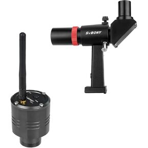 SVBONY SC311 WiFi Telescope Camera Eyepiece, IMX662 Sensor 1080P Planetary Camera with Removable UV IR Cut Glass, Bundle with SV182 6x30 Finder Scope, Right-Angle Finder Scope, for Moon Photography